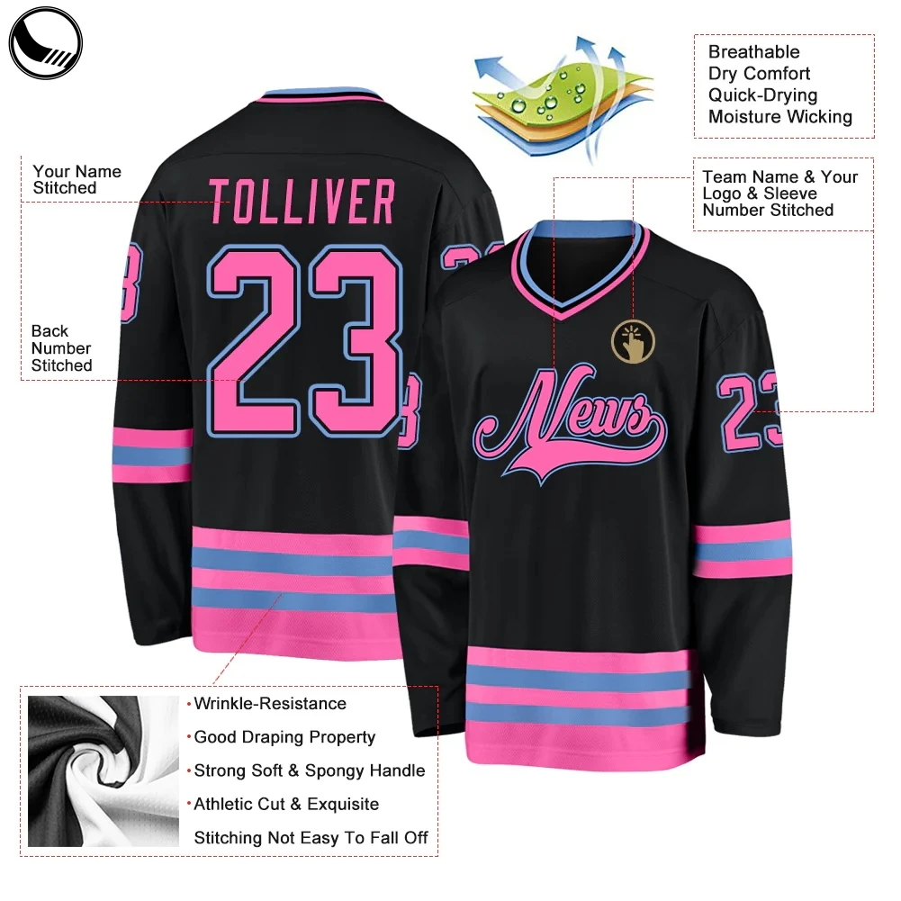 BETHERIVAL Double Shoulder 100% Polyester Mesh Fabric Game Hockey Jersey Sublimated Tackle Twill Ice Hockey Wear