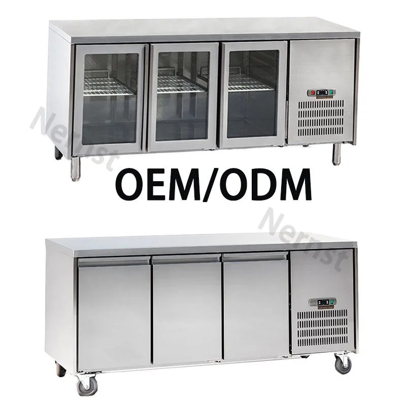 China Manufacturer Restaurant Kitchen Stainless Steel Under Counter Refrigeration Equipment Commercial Refrigerator Freezer