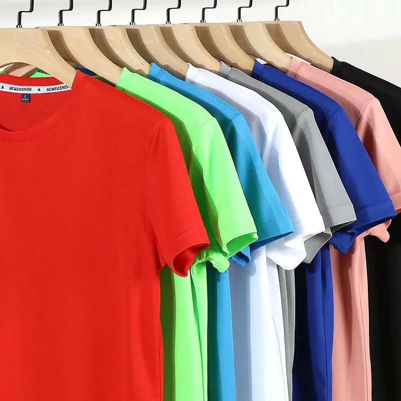 Quick drying crewneck cotton blank T-shirt work clothes custom outdoor short sleeve Group clothing T-shirt printed logo