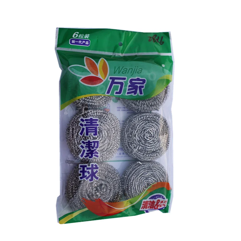 Factory Sale Heavy Duty Kitchen Cleaning Wholesale Sponge Wire Scrubber Stainless Steel Bright SS Pot Scourer
