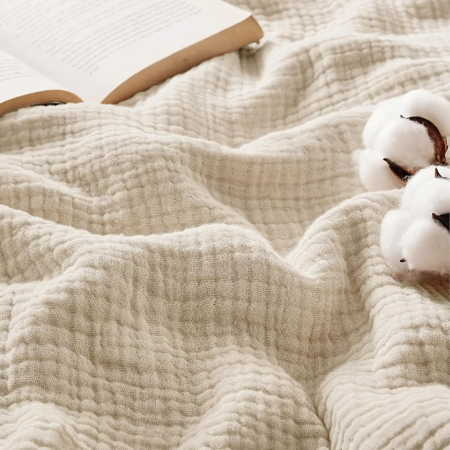 Cotton Blanket Multi Size 100% Muslin for Couch 4Layer Breathable and Lightweight Gauze All Season Soft and  PreWashed