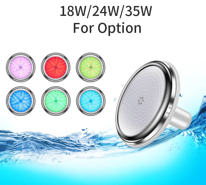 Design Patented Refined IP68 1.5 inch Fitting Fiber Glass Pool Light Liner Linyl Liner LED Color Changing Swimming Pool Lights