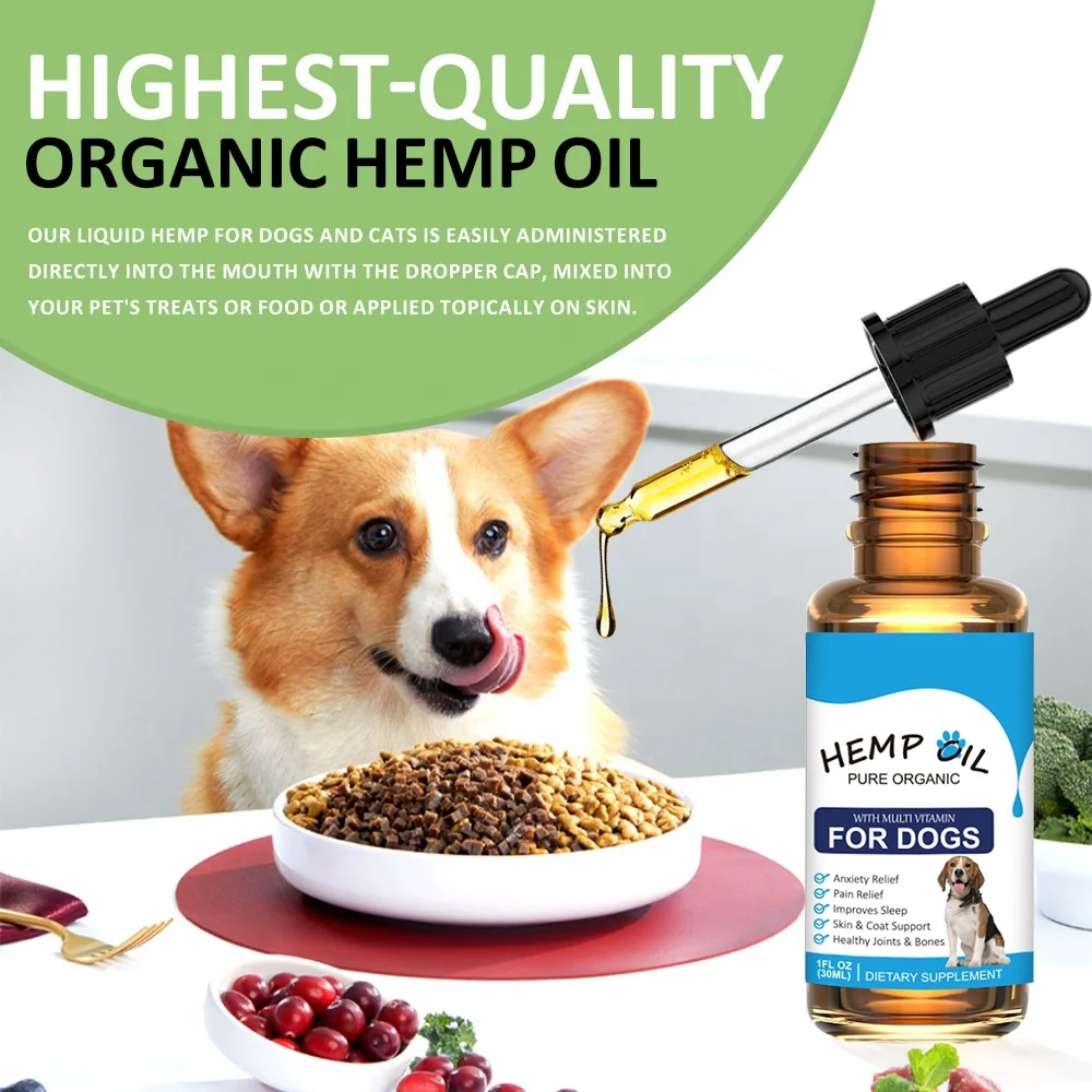 Chanson Factory Customized logo Aliver Premium Organic Pet Hemp Seed Oil for Dogs and Cats