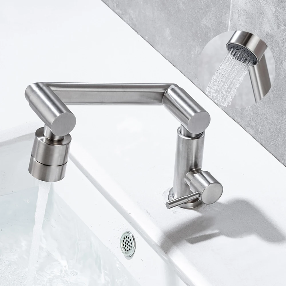 Faucet Wall Mount Commercial Stainless Steel Kitchen Sink simple design folding water Faucet