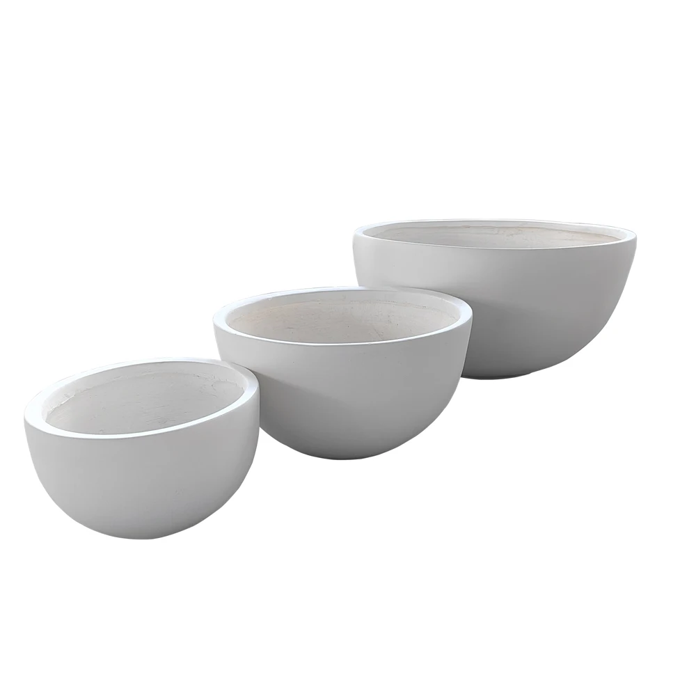 Factory Direct Selling round Durable Fiber Clay Flower Pots & Planters