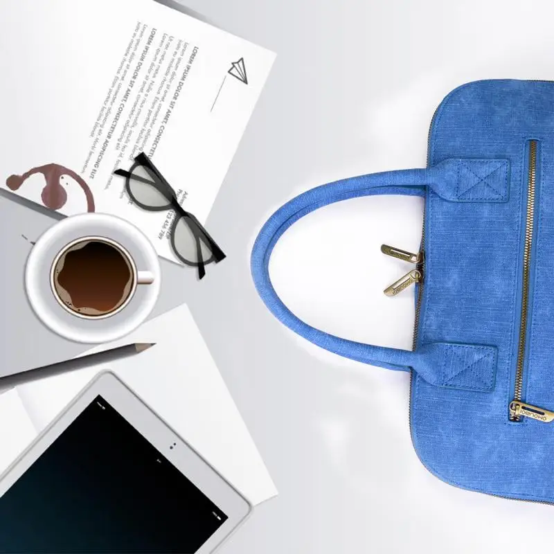 
OEM Custom Logo Office Bag FashionPU Denim Design Water Proof Easy Carry Business Leisure Laptop Office Bag for Men 