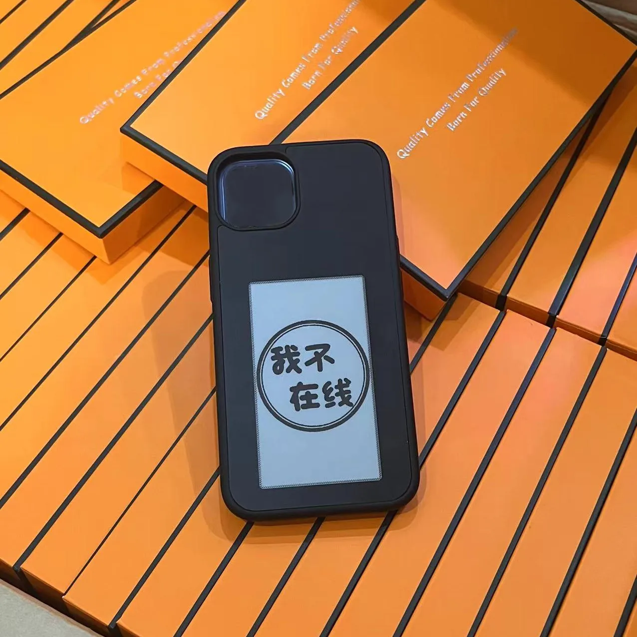 GSCASE New Style Custom Luxury DIY Digital Ink Screen Smart NFC Mobile Cell Phone Case Cover for iPhone 15 14 13 Pro Max Plus