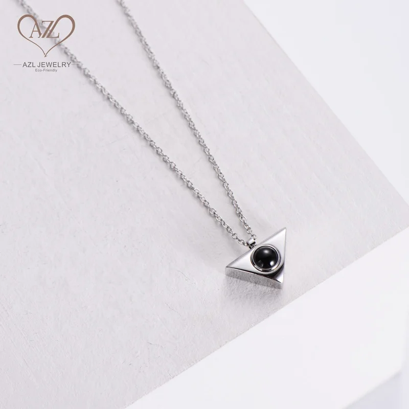 Collares Statement 100 Language I Love You Silver Custom Picture Projection Chocker Necklaces 2024 Memory Gifts