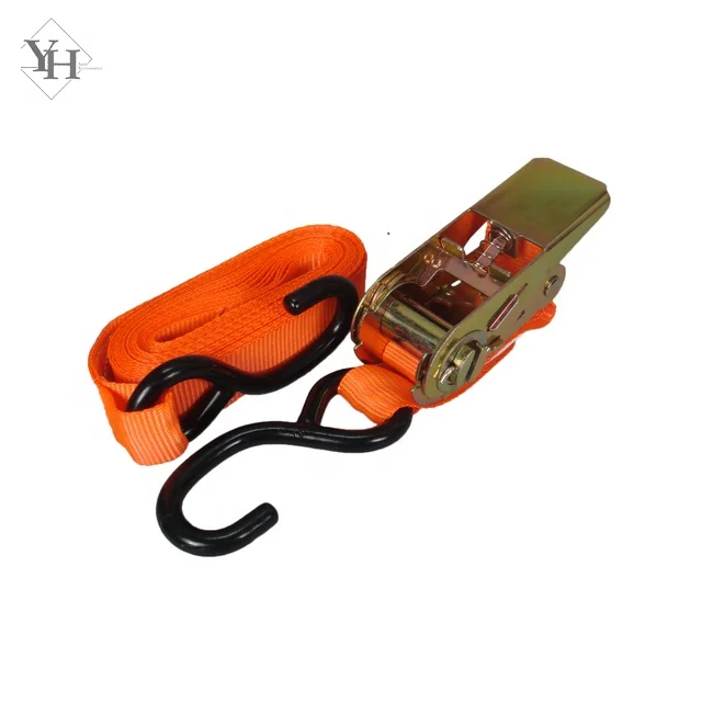 
wholesale custom 25mm 800kg motorcycle ratchet tie down straps small cargo lashing belt with double j hook 