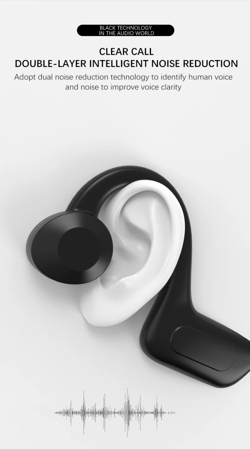 Bone Conduction Headphones Wireless Sports Earphone Bluetooth 5.1 Headset Hands-free With Microphone For Running