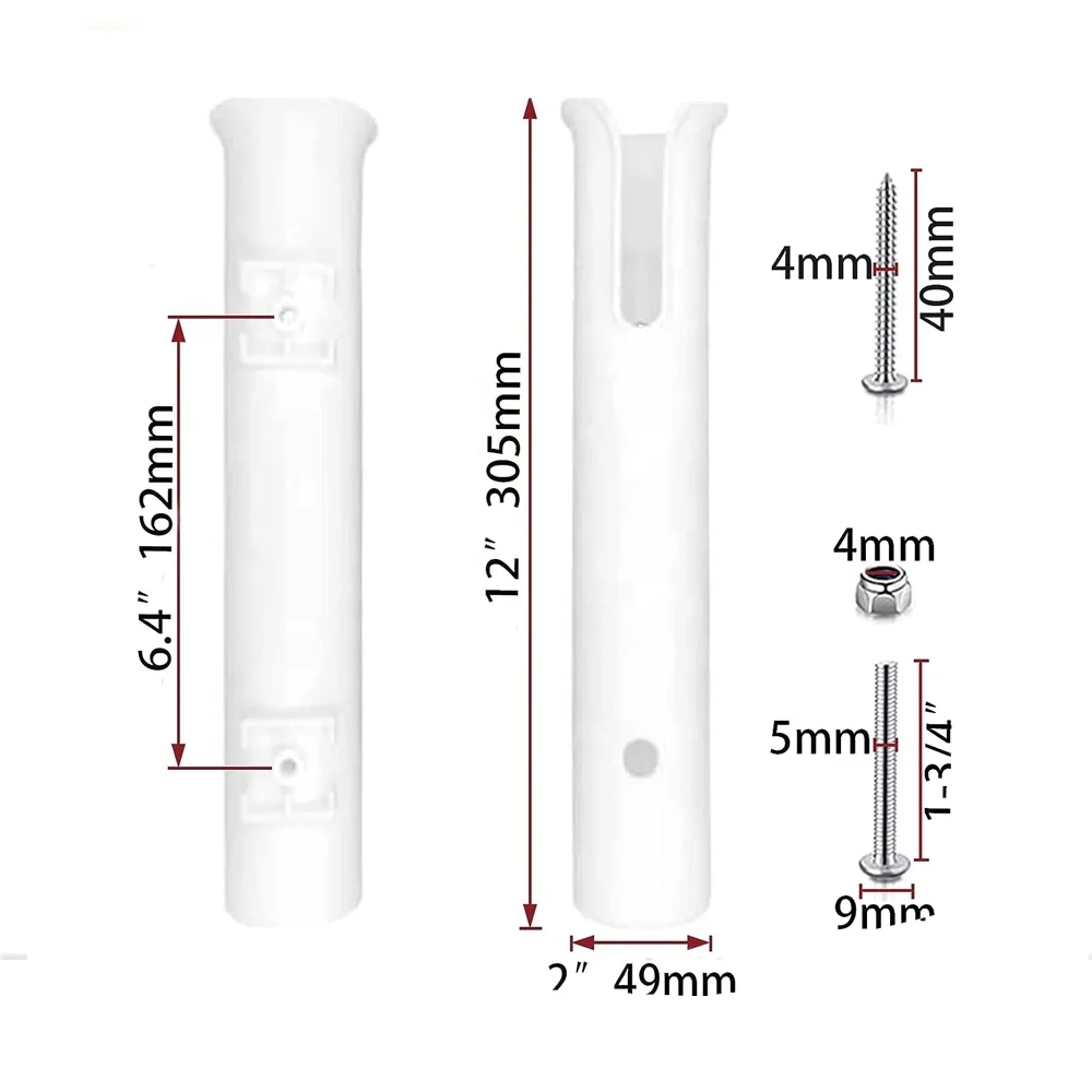 Fishing Rod Holder Bracket Wall Mounted Boat Side Mount Tool Holder Tube Links with Screws