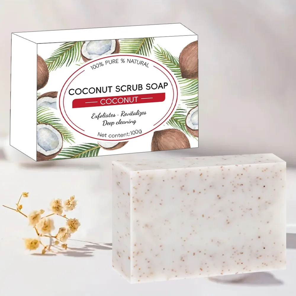 Custom scrub soap walnut scrub granules coconut handmade soap cold  bath soap bar