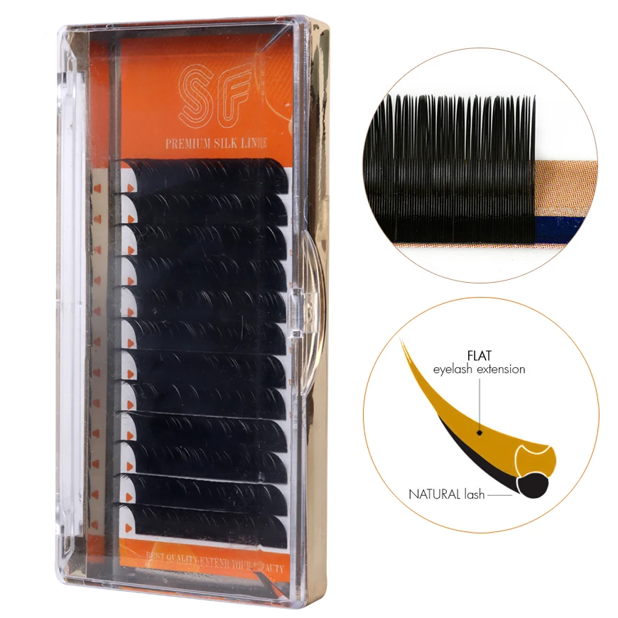 Korea PBT Material Silk Lashes Extension Flat Ellipse Eyelashes