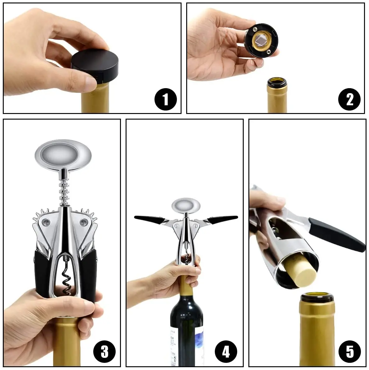  8pcs Premium All-in-one Multifunctional Wing Waiter Corkscrew Screwpull Bottle Wine Opener