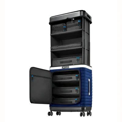 Высококачественная Женская упаковка, роскошный мобильный шкаф для багажа, синий Дорожный чемодан на колесиках