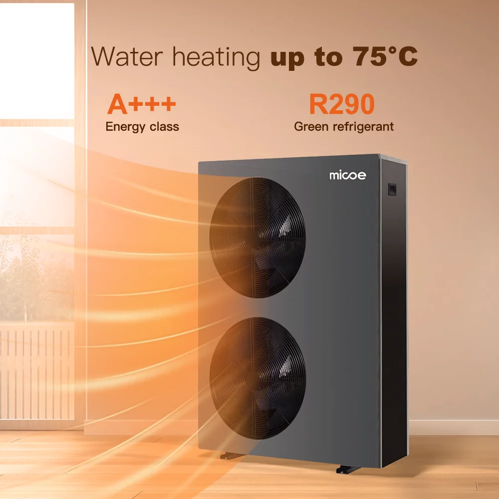 Micoe OEM R290 DC Inverter Air To Water Heating Cooling Heat Pump Water Heater High Efficiency for House Use Commercial Hotel