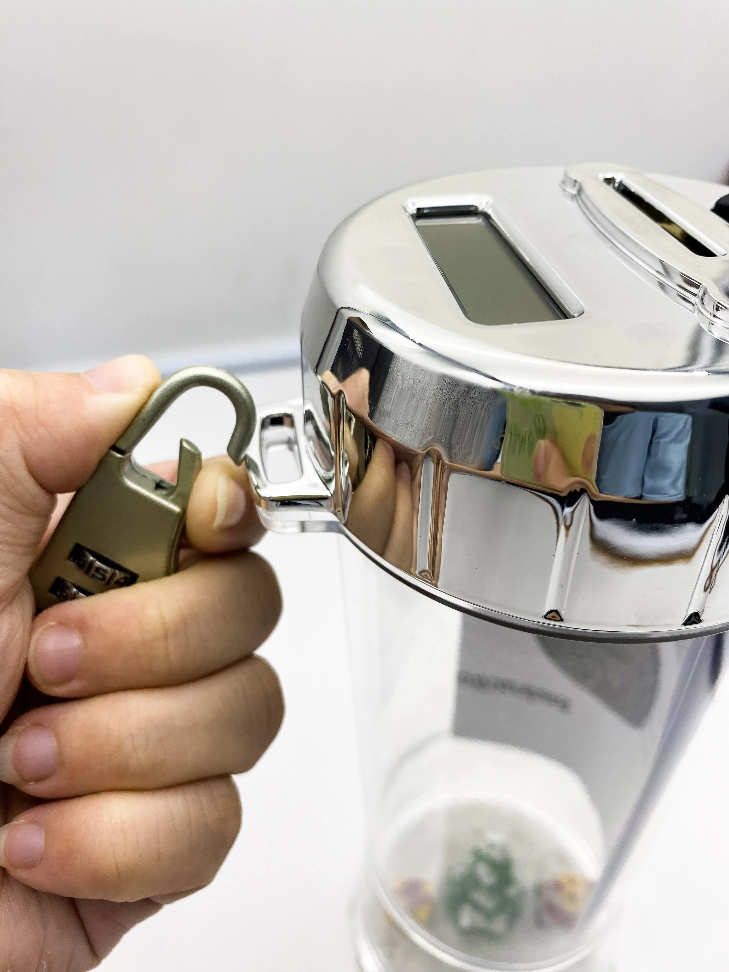 2022 Intelligent new  piggy bank counter coin electronic digital LCD money counter jar Transparent coin saving box