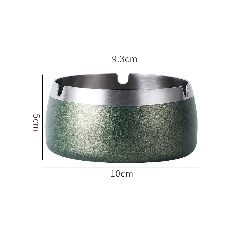 Dia. 8/9/10/11.2cm Creative and personalized black thickened large windproof  bar stainless steel ashtray