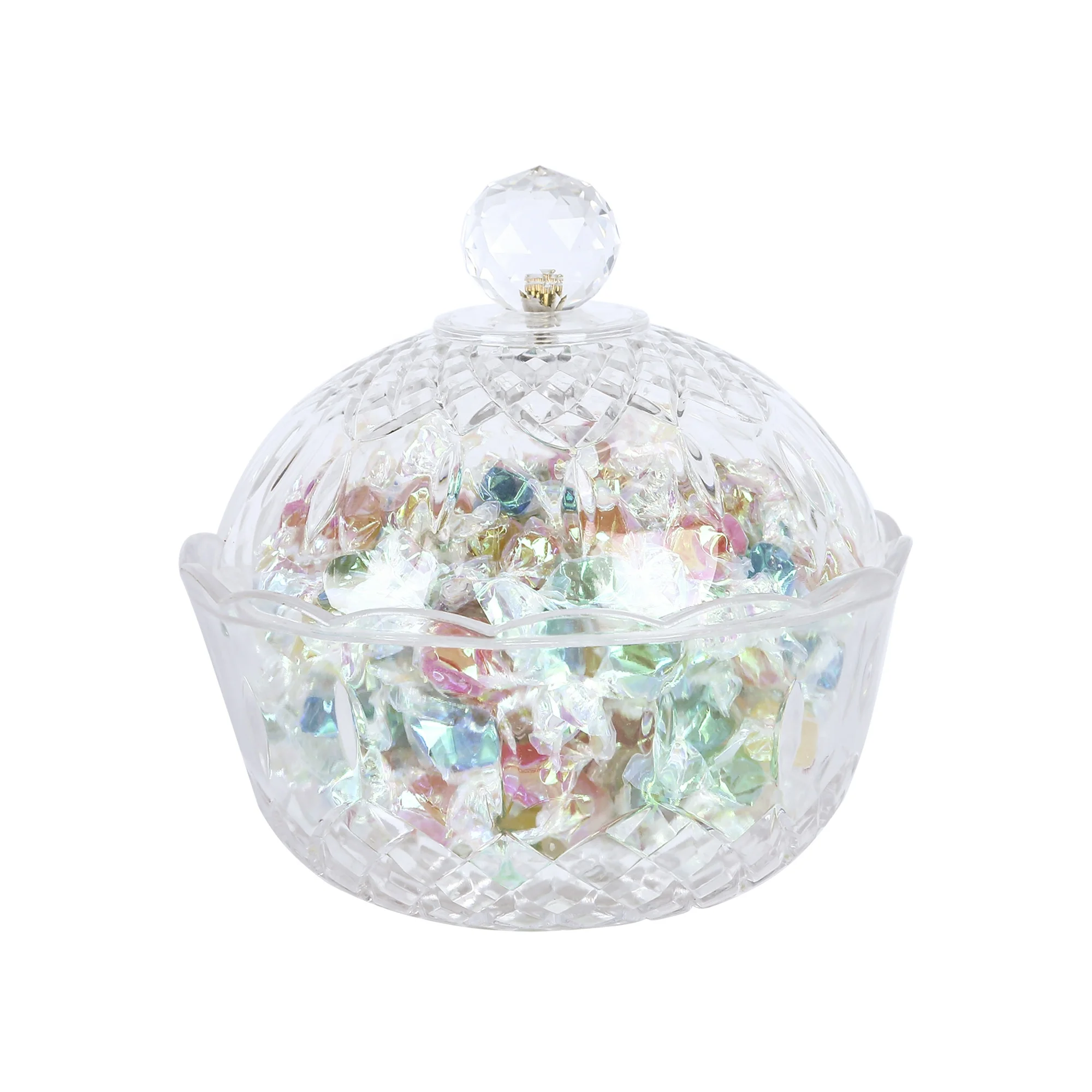 Hot Sale storage boxes bins home and kitchen clear Transparent PS Plastic candy box with lid