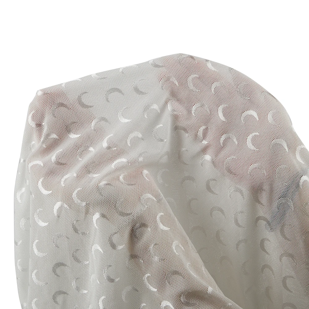 Factory Direct Sales Newly Fashionable White Textile Organza Lace Fabric Flower Embroidery