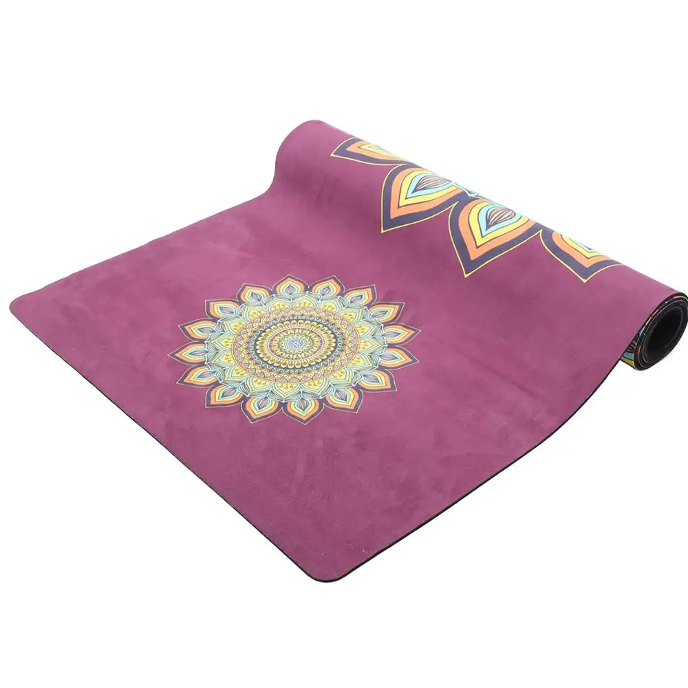 Private Label Thick (5mm) Microfiber Rubber Yoga Mat Durable Fitness Gym Leather Suede Soft Pilate Custom Logo OEM Supply