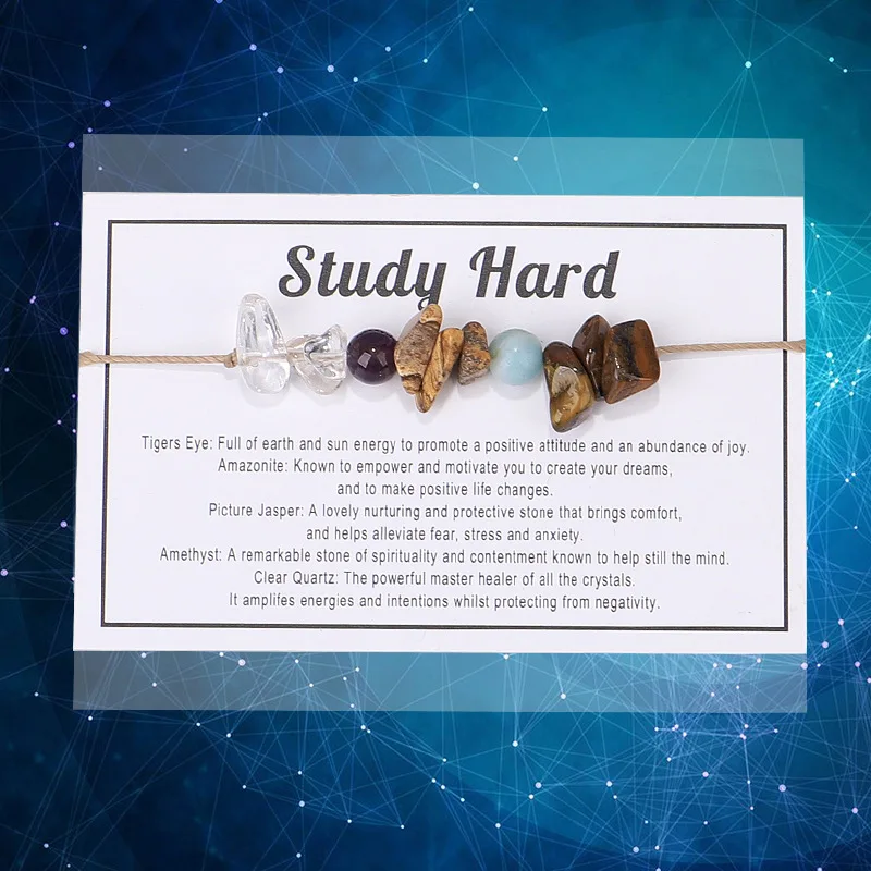 IRLIN New Female Simple Yoga Meditation Weight Loss Bracelet Natural 7 Chakra Stone Amethyst Crystal Beaded Bracelets With Card