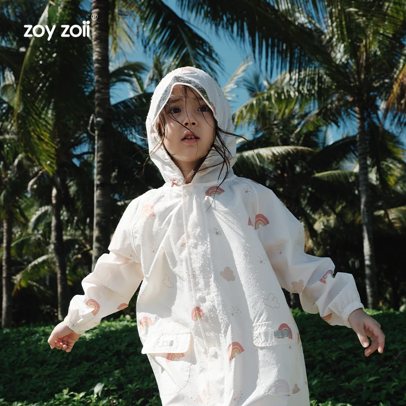 Zoyzoii funny children raincoat jacket waterproof high quality poncho rain wear for kids