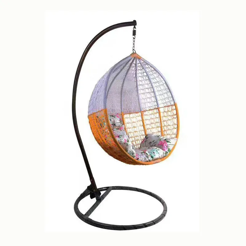 Patio sensory swing chair wicker porch swing bed cushion hanging chair double outdoor rattan