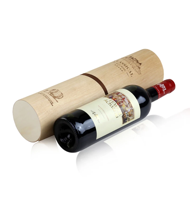 customized  DIY Wood Bark wooden wine boxes single wooden gift box