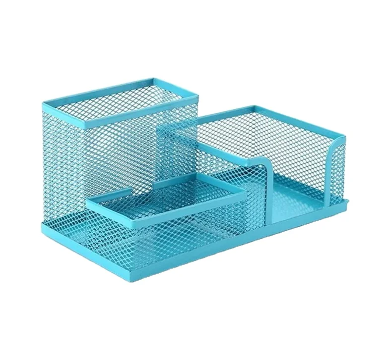 Mesh Pen Holder - Multipurpose  Large Capacity Office Supplies with Sticky Notes Holder Mesh Desk Organizers