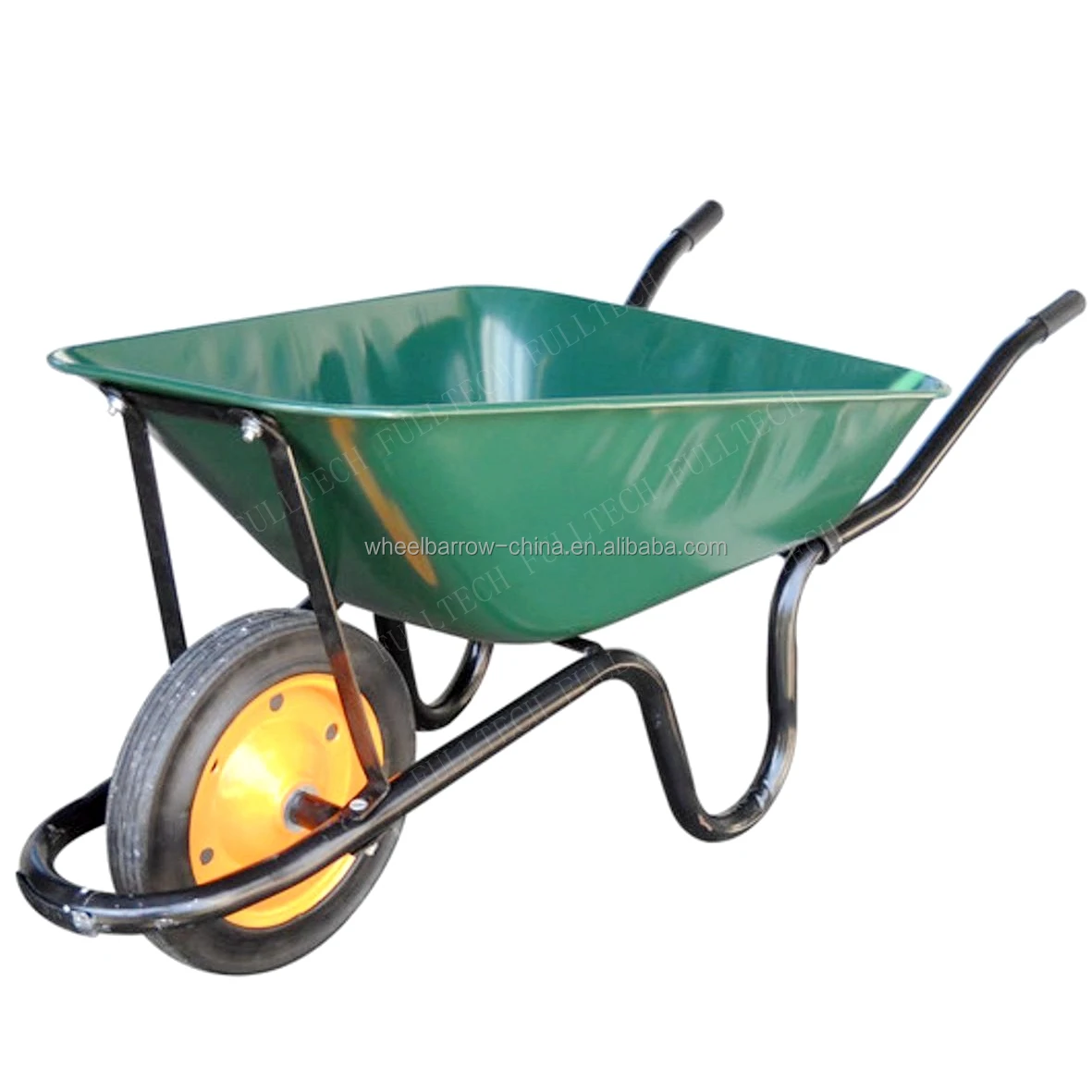 Extra strength heavy duty civil Metal Wheelbarrow WB6400 france model for africa market steel wheelbarrow hard tyre solid wheel