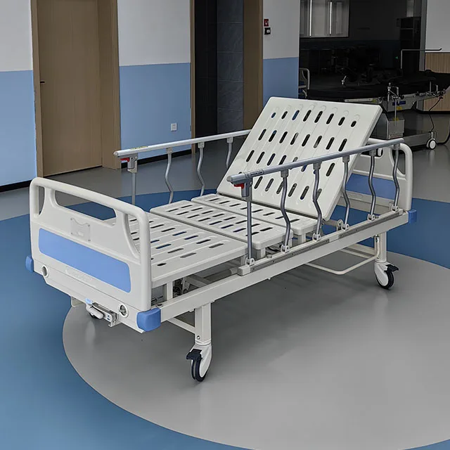 HAOHAN 039 Low price metal patient 1 crank manual medical care hospital home nursing bed with toilet