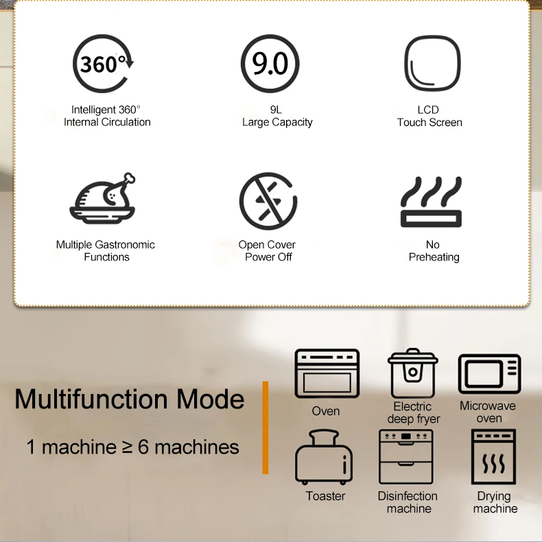 Double protection air fryer detachable pot body with anti scalding ears electric air fryer stainless steel air fryer