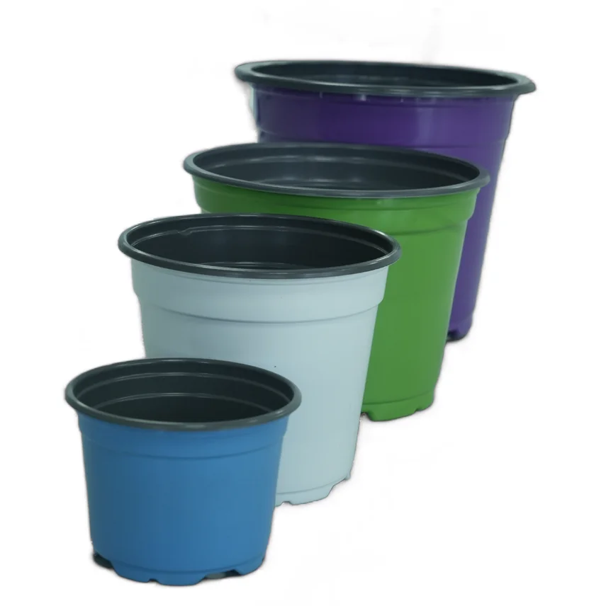 white plastic planter pot