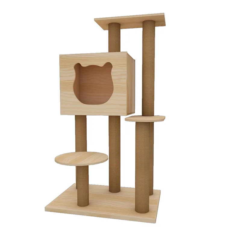 GMTPET Factory OEM Wholesale Simple Nordic Pine Wood Cat Climbing Frame Cat Jumping Platform Cat Tree Parts