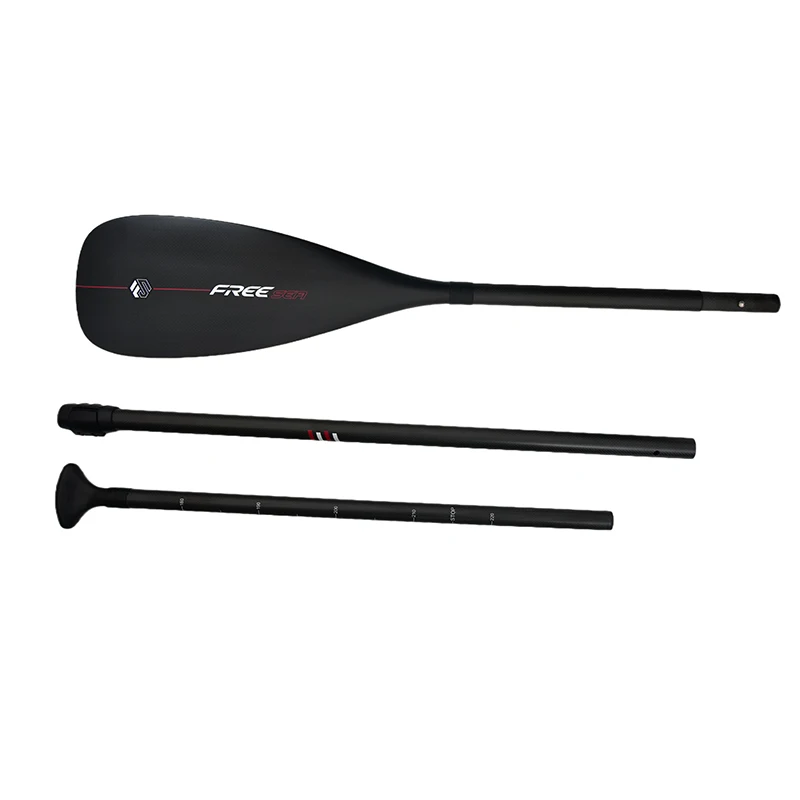 FREESEA 3 Pieces 100% Carbon Fiber Adjustable Stand Up Paddle Board Paddle, Portable Durable Floating Paddle