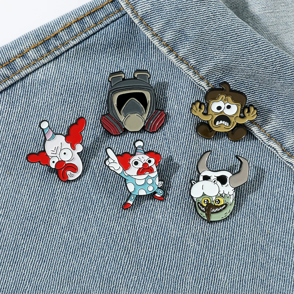 Wholesale cartoon design badge lapel pins custom logo metal badge enamel pins for hat clothes