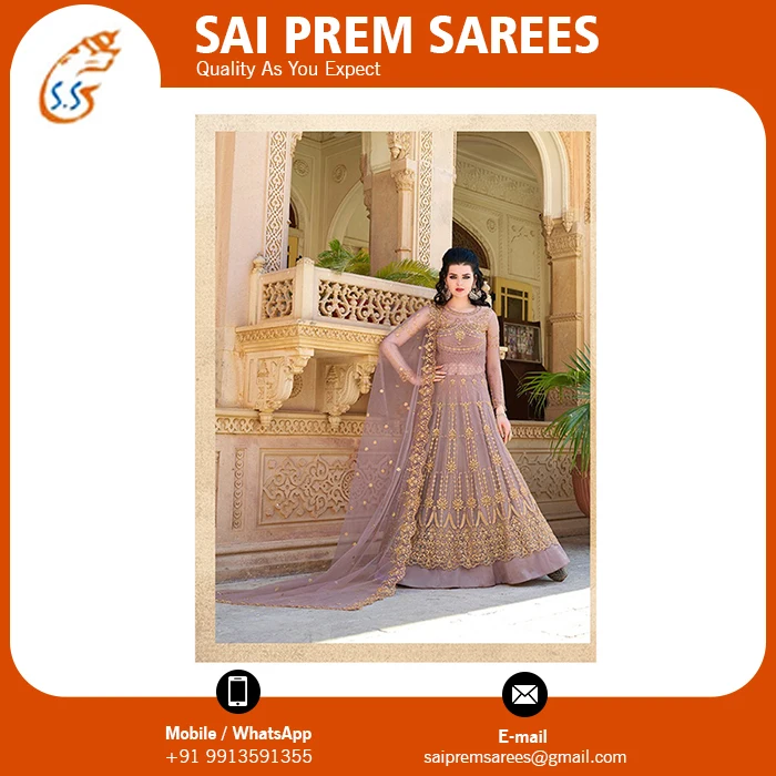 Women Wedding Embroidered Net Fabric Dress Supplier