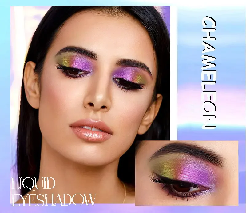 Chameleon Liquid Eyeshadow Multichrome Liquid Light Pigment Shimmer Finish Dark Skin Tones Low MOQ Pressed Eye Shadow Product