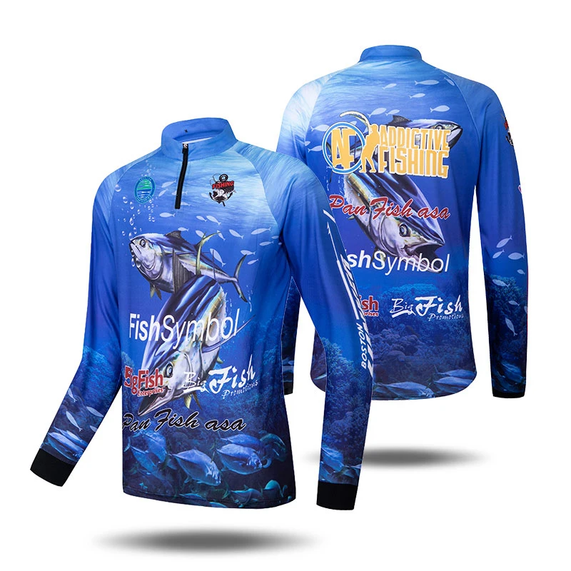 UPF50 Uv Protection Mens Fishing Shirts Quick Dry
