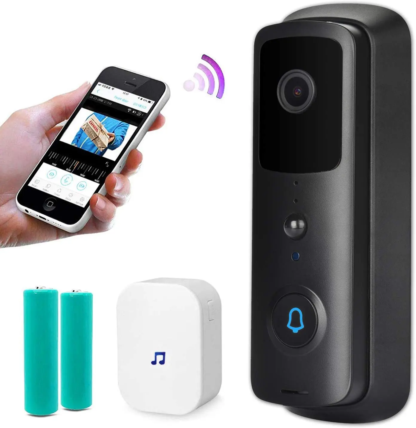  Беспроводной смарт-Видеозвонок Tuya UBox 1080P Wi-Fi P2P звонок для записи голоса дверной сигнализация батарея Колокольчик