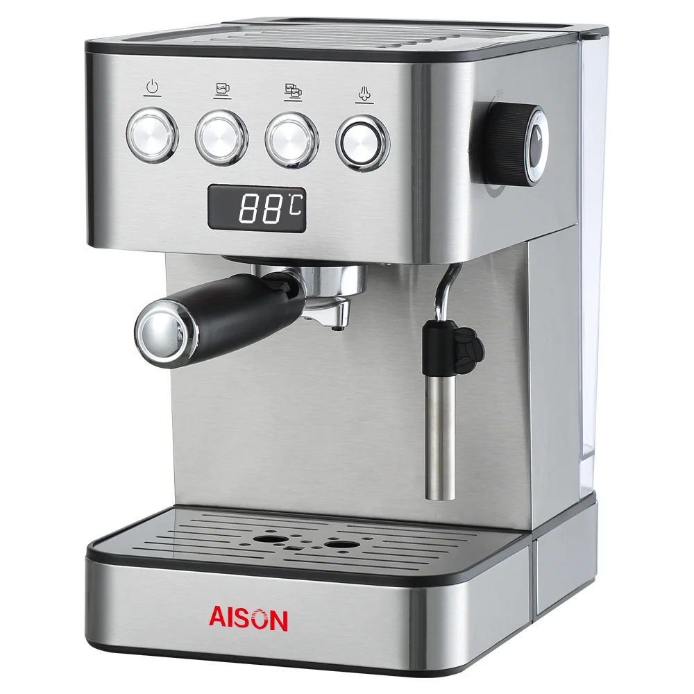 20 Bar High Pressure Pump Electric Cappuccino Espresso Coffee Machine With Die-casting Aluminum Alloy Boiler