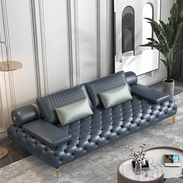 Funiture living room sofas,artistic leather sofa set,Luxury Modern leather Sofa set