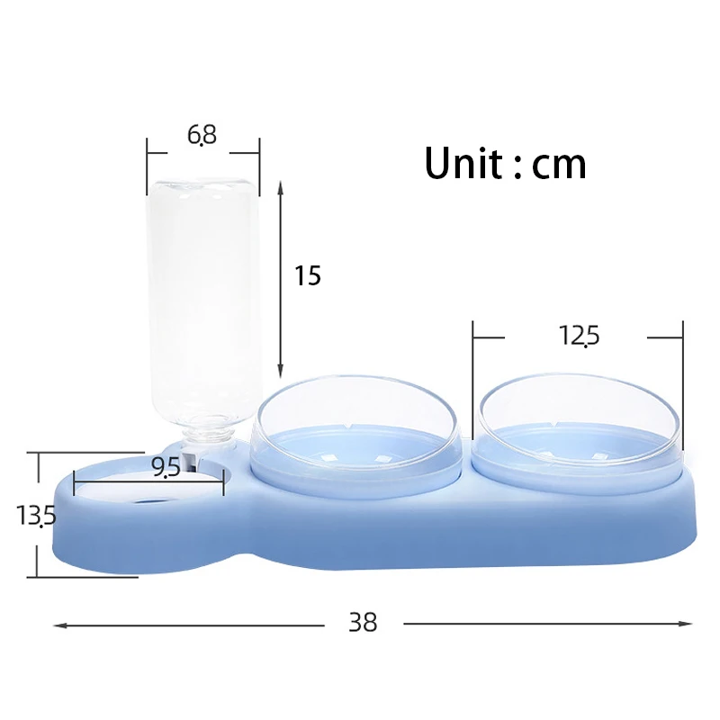 Cat Food Bowl Automatic Feeder Water Dispenser Pet Dog Cat Food Container Drinking Raised Stand Dish Bowl Pet Waterer Feeder