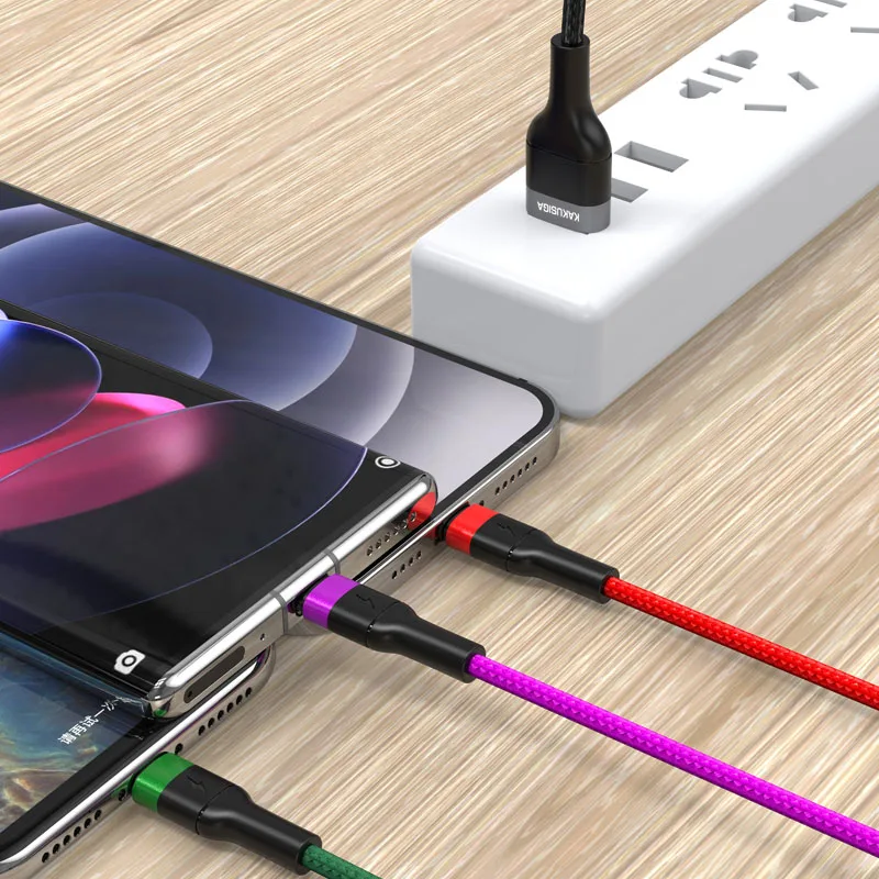 KAKUSIGA  3 in 1 High-quality aluminum alloy anti-oxidation  fast charging cable