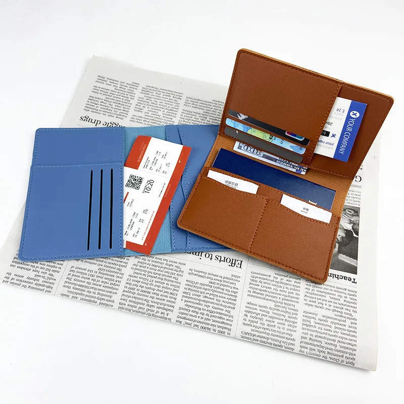 PU Multifunctional Travel Storage Bag Ins Style Passport Holder & Card Wallet Protective ID Bag in Multiple Colors