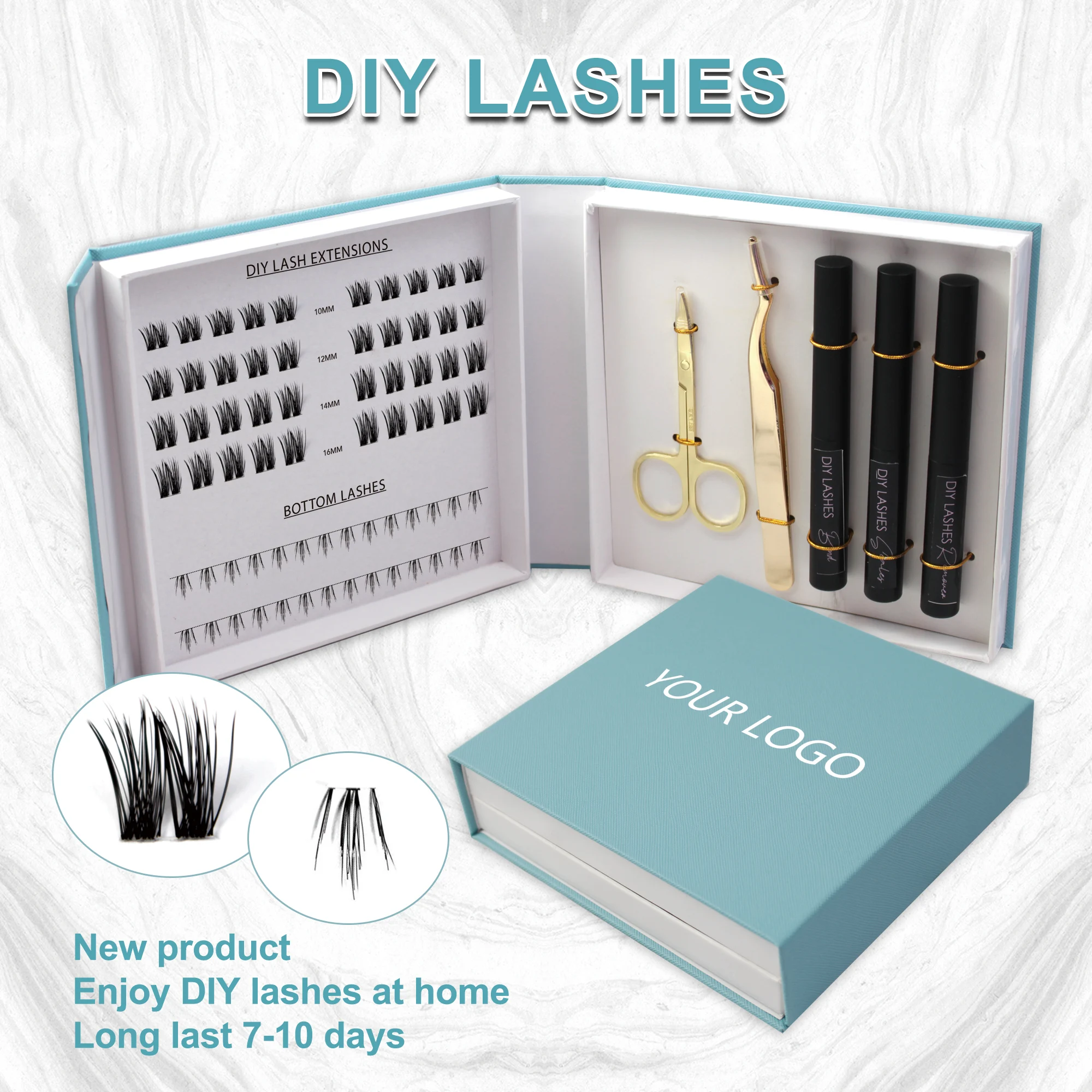 Manufacturers Super Hot DIY eyelash extension pre cut newest diy eyelash extension glue bonded diy