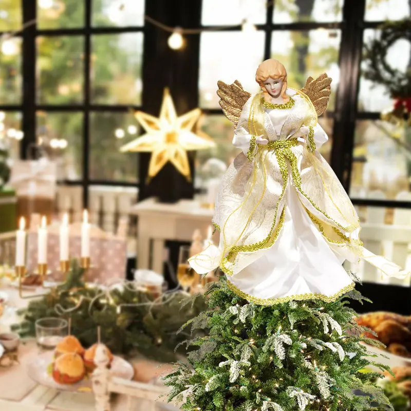 Hot Selling 2022 New Style Christmas Tree Topper Angel With Led Lighted