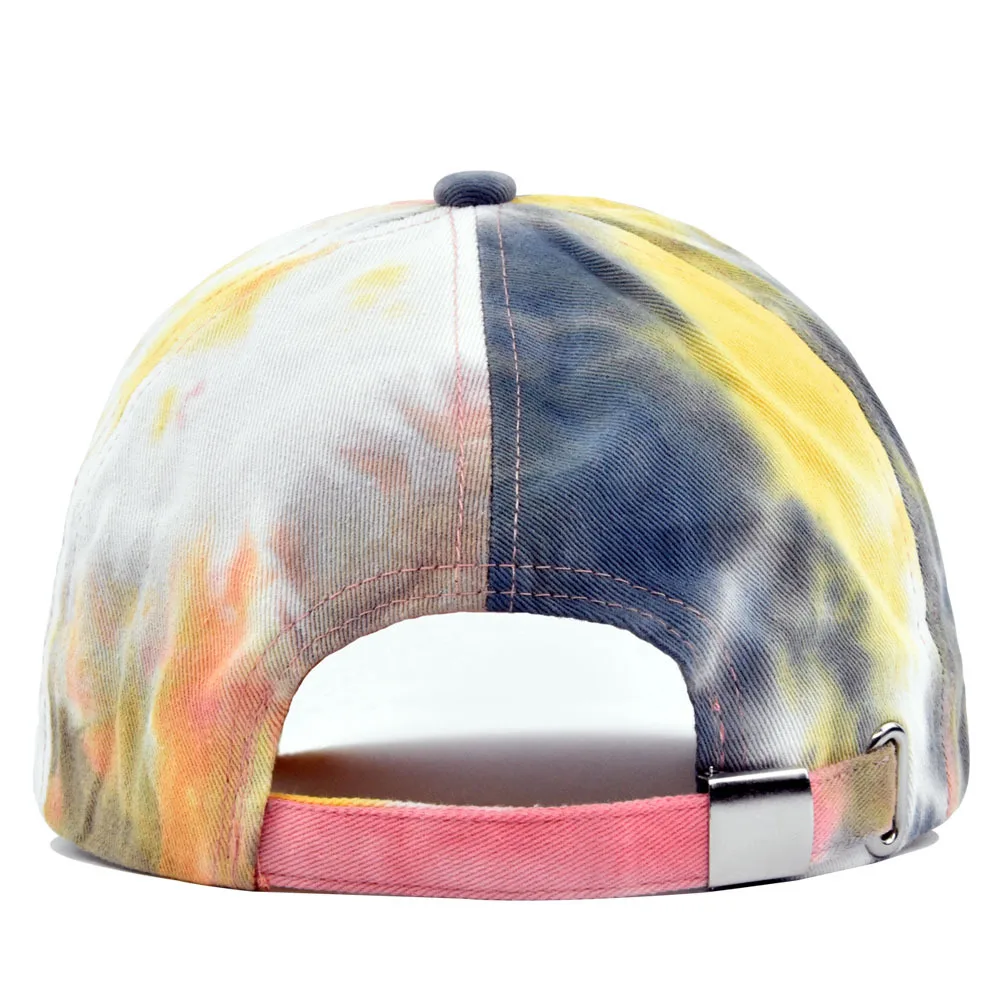 Hot Selling Cap Fashion Women Stylish Tie Dye Baseball Caps Worn-out Distressed Vintage Dad Hat With Custom Embroidered Logo