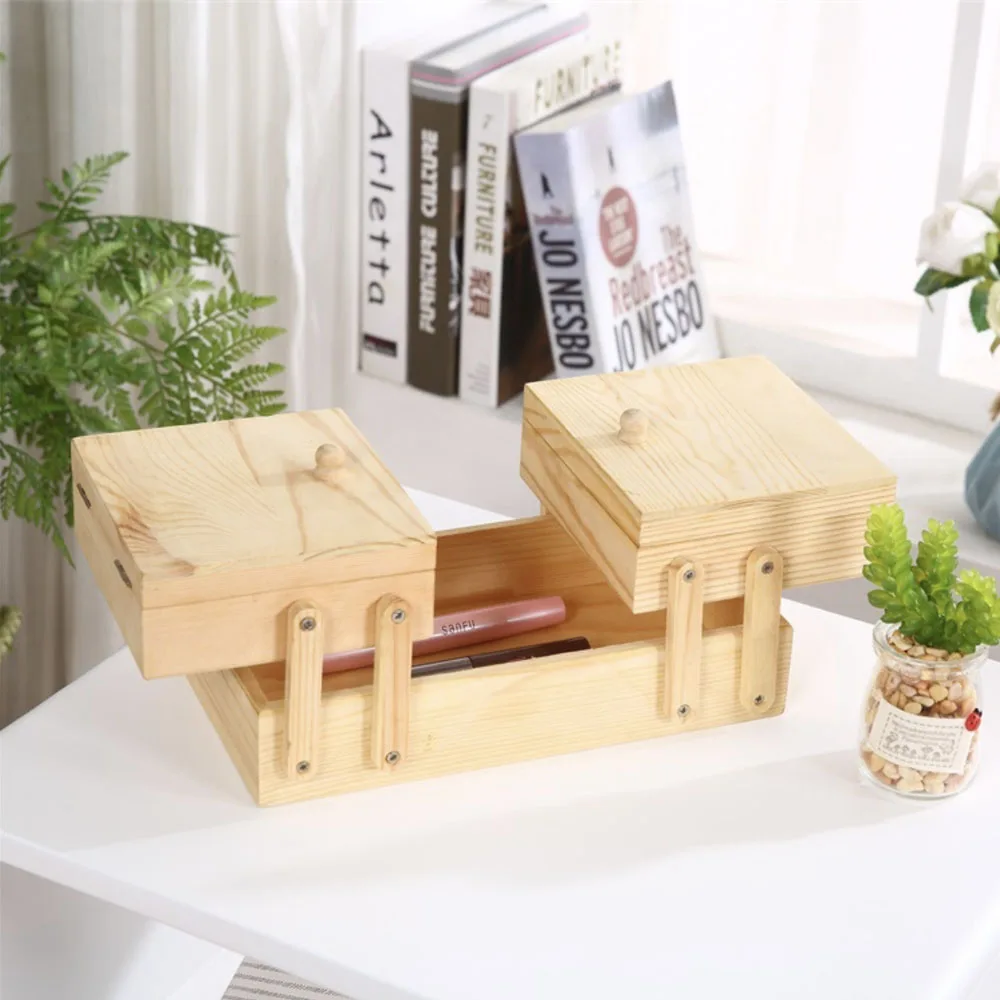 Home Decoration Custom Logo Storage Jewelry Wooden Gift Box With Light And Handy